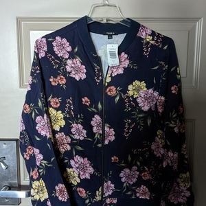 Floral zip bomber jacket size 2 torrid